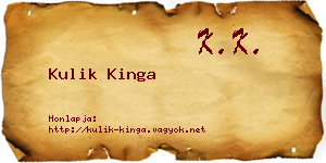 Kulik Kinga névjegykártya